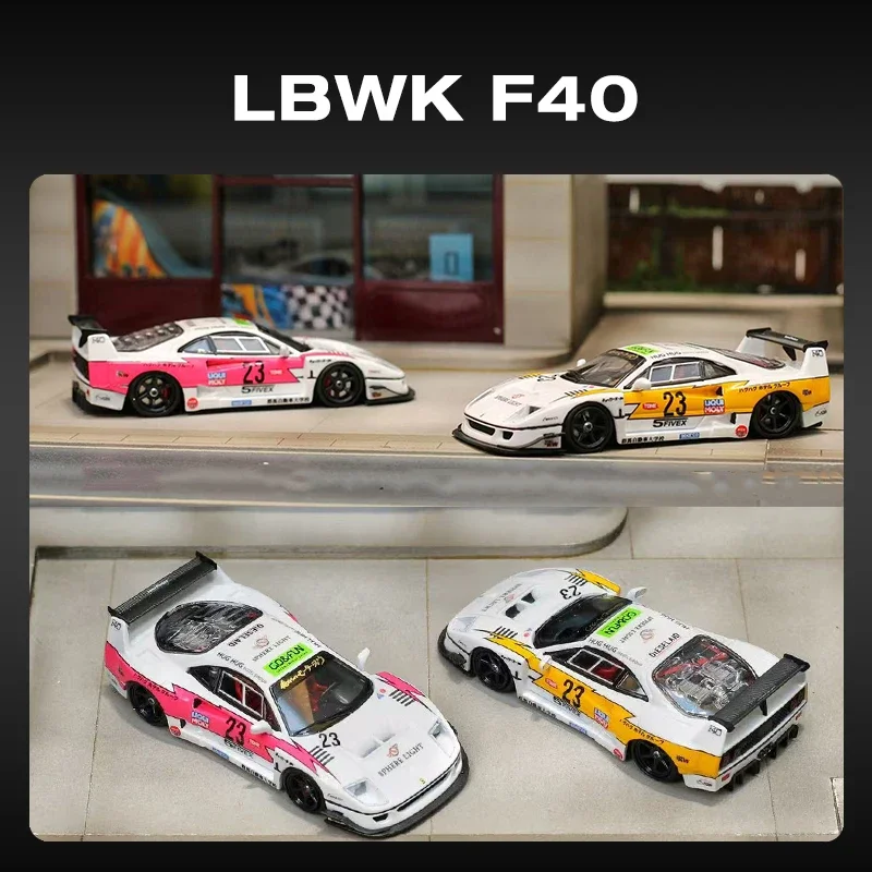 

Предпродажа SW 1:64 LBWK F40 Желтая молния, литая под давлением диорама, коллекция моделей автомобилей Street F40