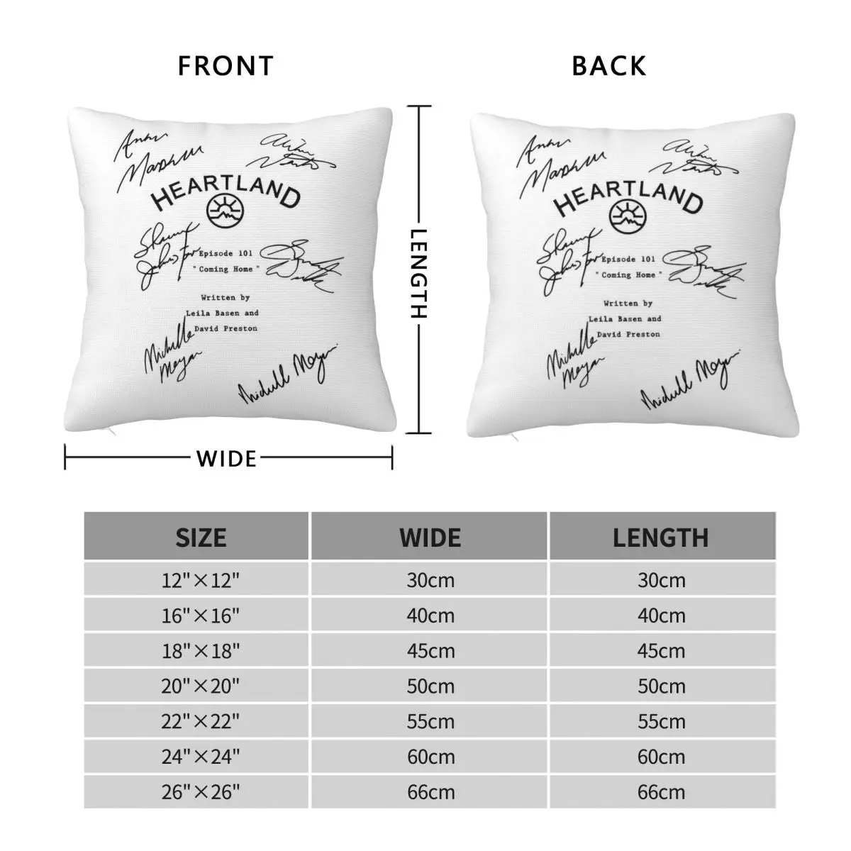 Heartland Script Square Pillowcase Polyester Linen Velvet Printed Zip Decor Throw Pillow Case Car Cushion Cover