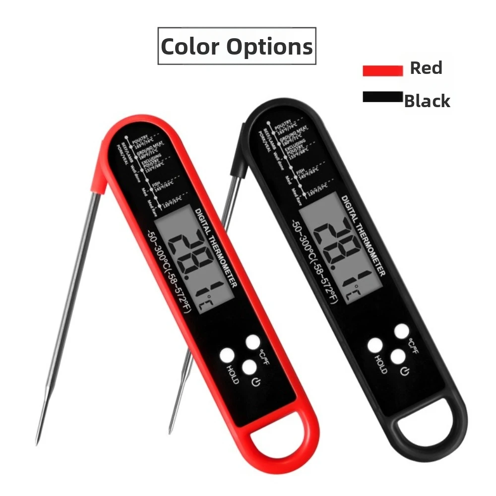 Backlit Display Instant Read Thermometer Touchscreen LCD High Accuracy Food Thermometer Probe Timer Cook Mode Probe Type