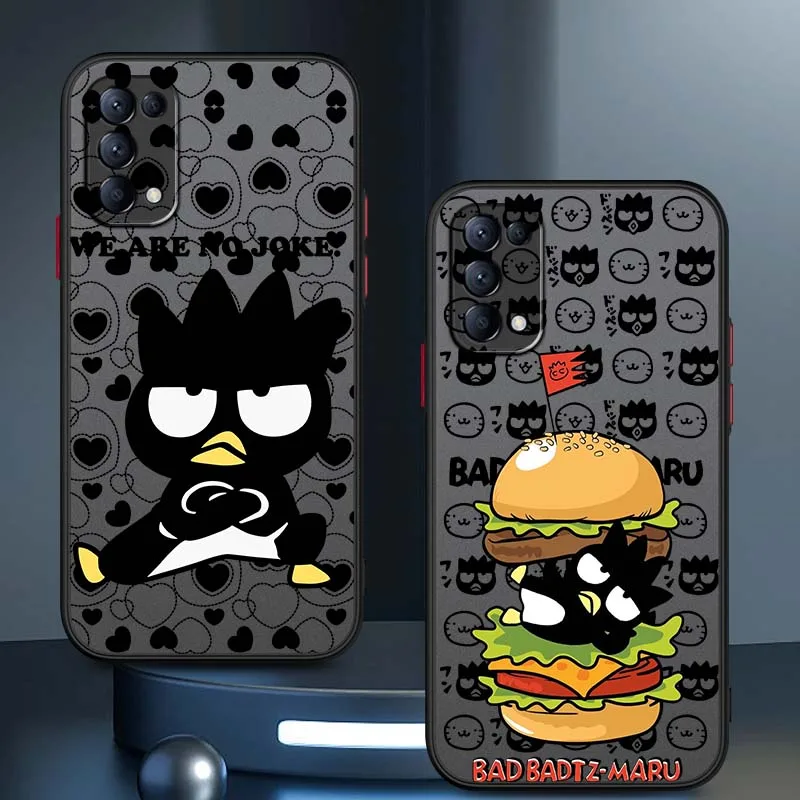 

Sanrio Badtemaru Popular For OPPO Find X3 X5 Lite Pro A98 A94 A93 A78 A79 A76 A58 A57 5G Frosted Translucent Phone Case