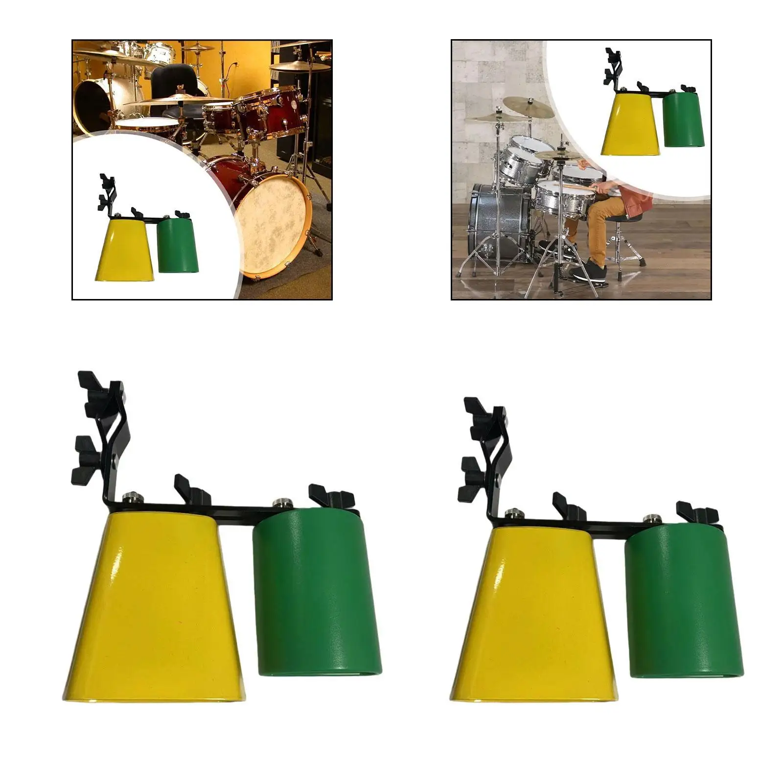 

High and Low Tones Bicolor Cowbell Noisemaker for School Teaching Concerts