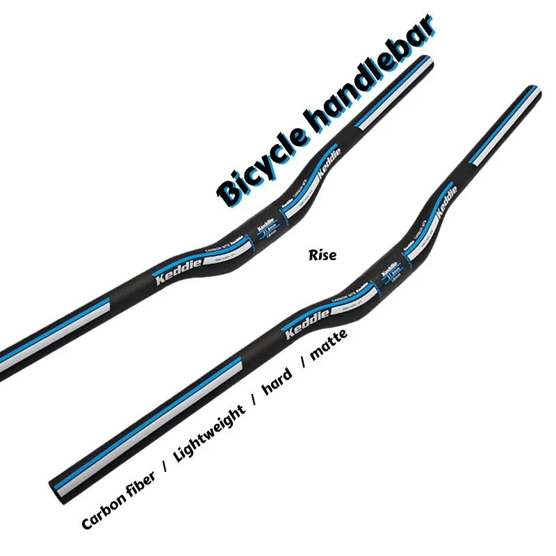 

31.8 mm Mountain Bike Handlebar, Carbon Fiber Bike Raised Handlebar 18mm Raised600-780mm Length, Handlebar with Matte Finish
