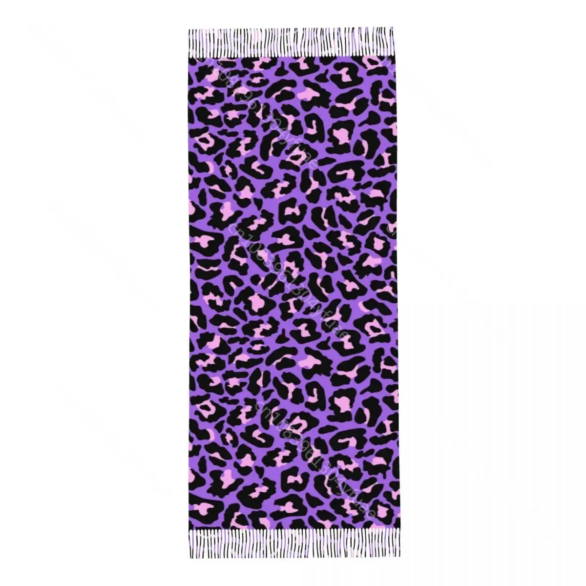 Neon Purple Pink Leopard Print Scarf for Women Warm Winter Shawl Wrap Exotic Animals Long Shawl Scarf Daily Wear