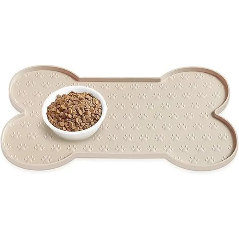 ​Silicone Pet Feeding Mat, Non-Slip Dog Bowl Placemat with Spill Guard, Easy to Clean