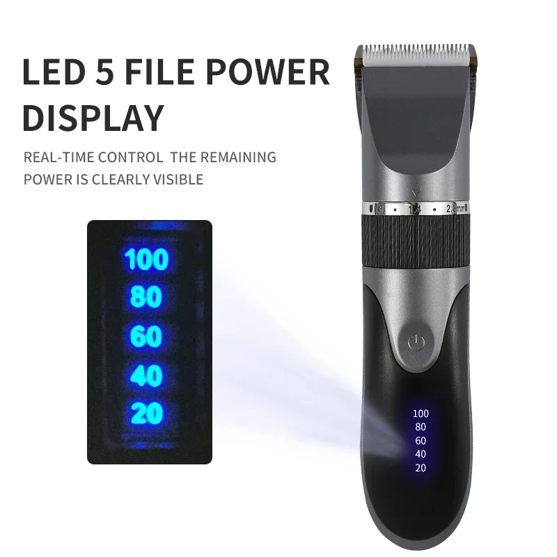 Professional Hair Clipper Barber Beard Trimmer Rechargeable Ceramic Blade Low Noise