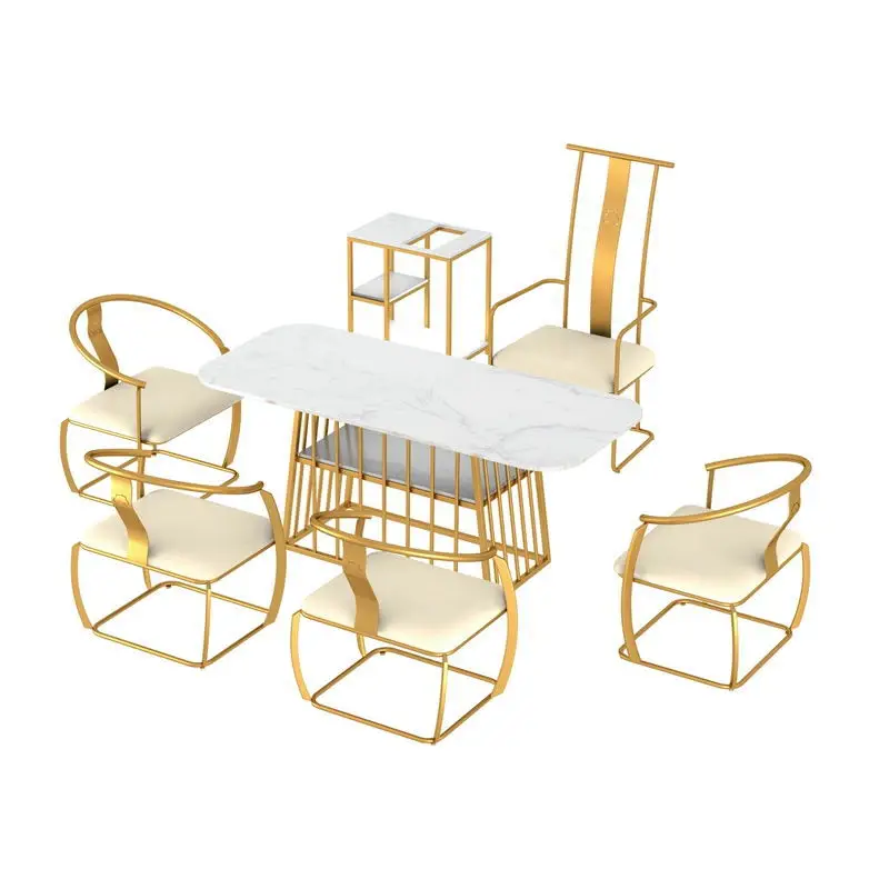 

Simple marble tea table, reception room for multiple people to negotiate wrought iron tea table, living room guest tea table and