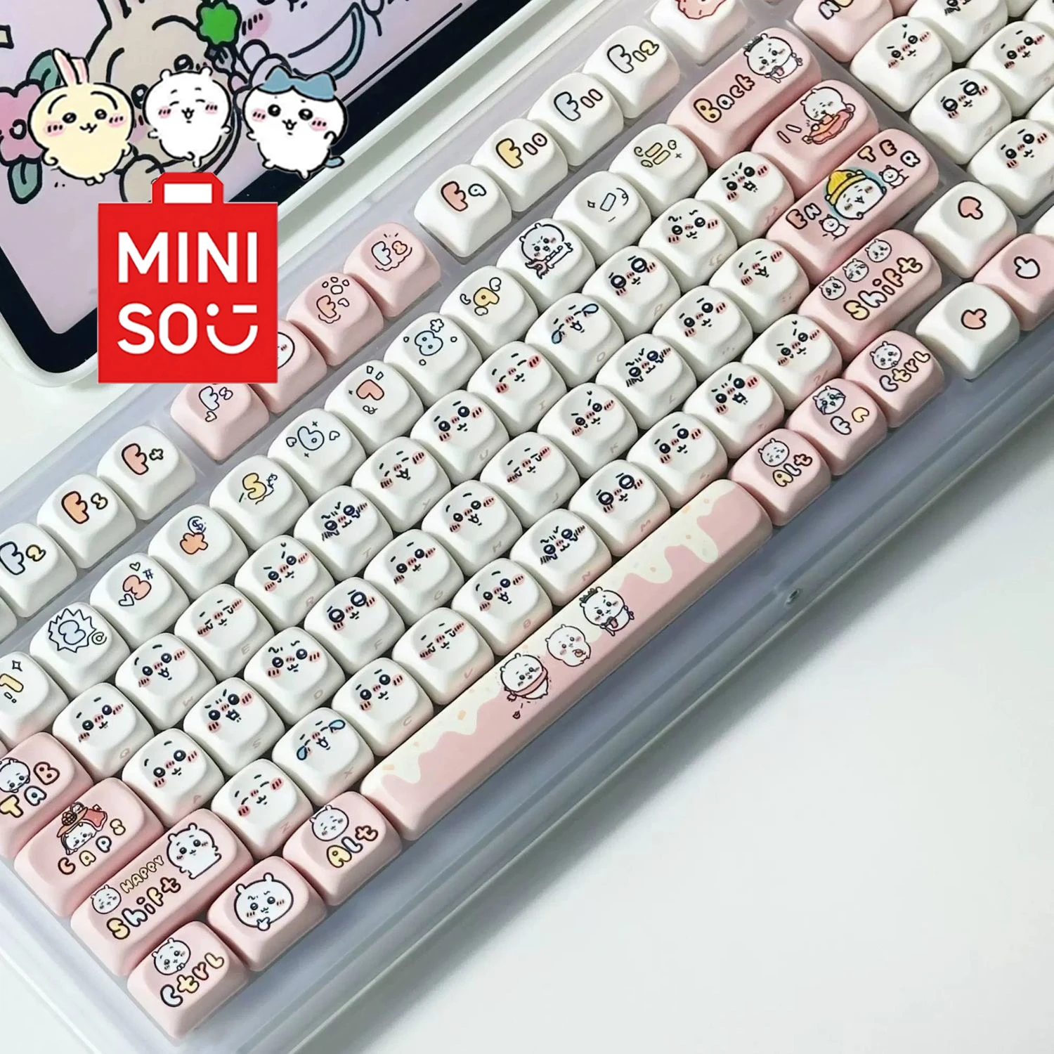 

Miniso Chiikawa kawaii Usagi аниме механическая клавиатура MOA набор колпачков эргономичный дизайн колпачков милый коллекционный подарок для девочки с героями мультфильмов