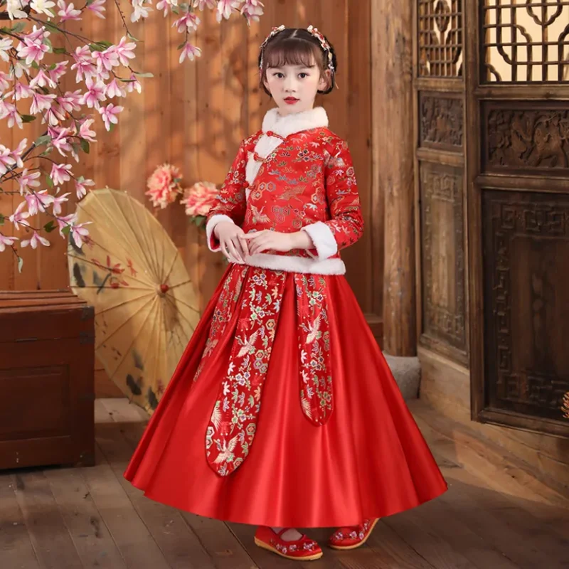 New Chinese Hanfu Thick Girls' Dress