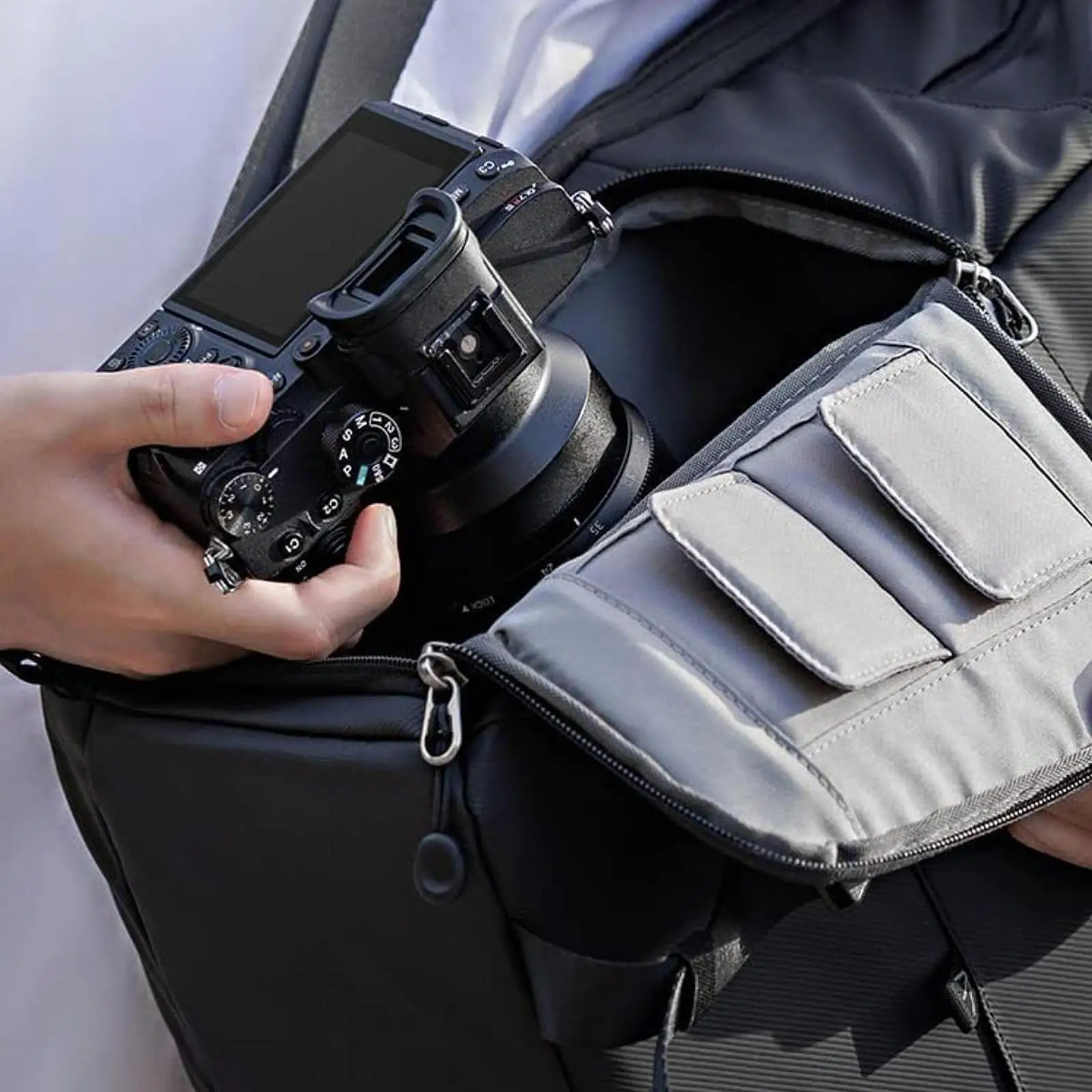 Camera Carrying Backpack for Drone and Camera Gear with Zipper Closure Oxford Cloth Durable Travel Laptop Bag for Commuters
