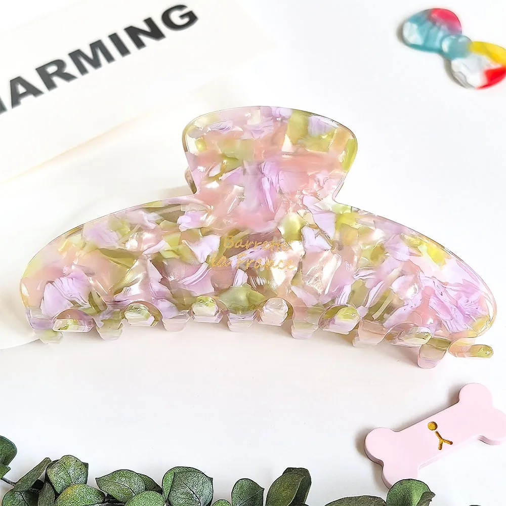 

Подарок, элегантный коготь для волос с уксусной кислотой, корейский стиль, акриловый градиент, зажим в виде акулы, полосатый контрастный цвет, женские аксессуары для волос для девочек