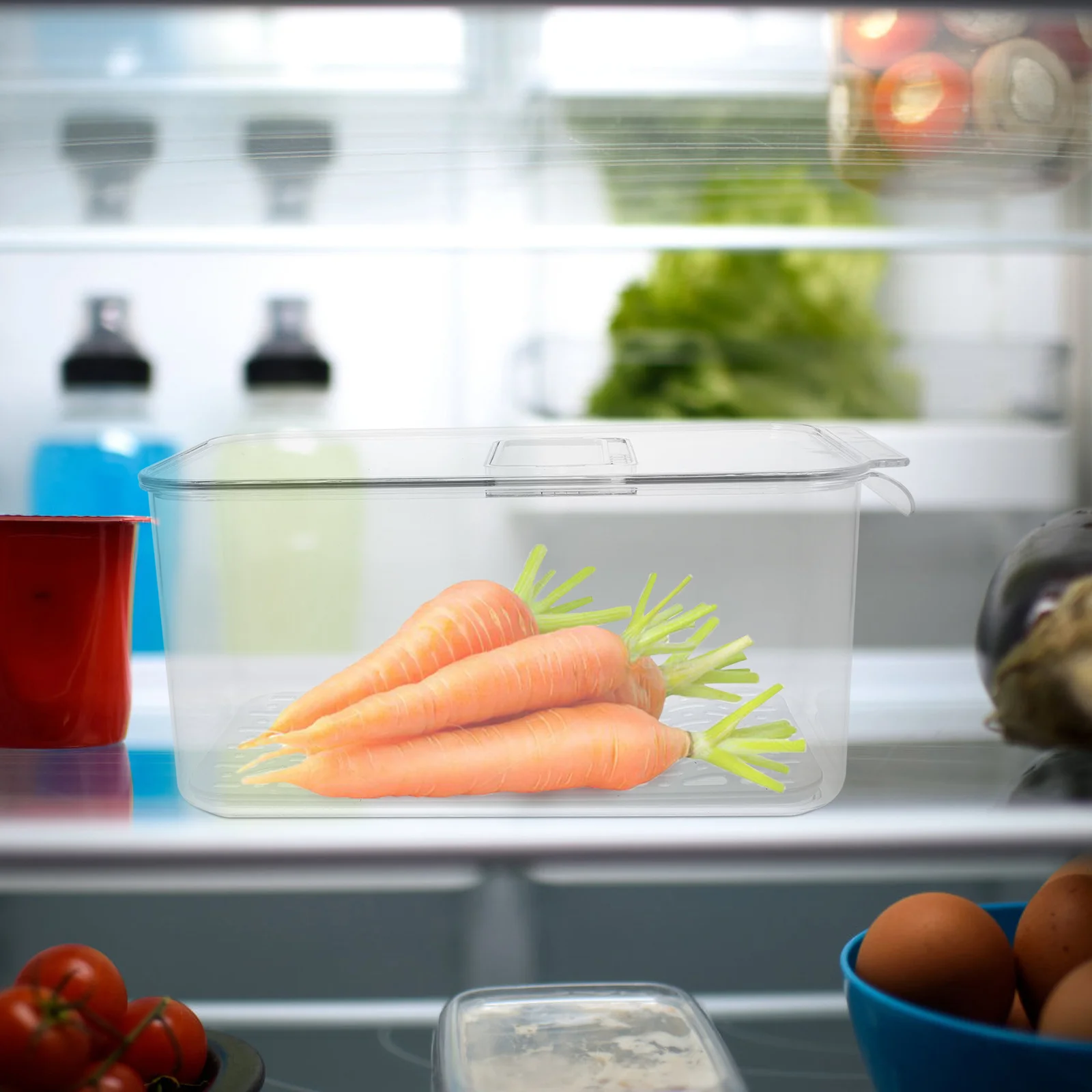 

Fruit and Vegetable Storage Containers for Fridge Multi-Functional Refrigerator Organizer Bins Easy to Clean Large