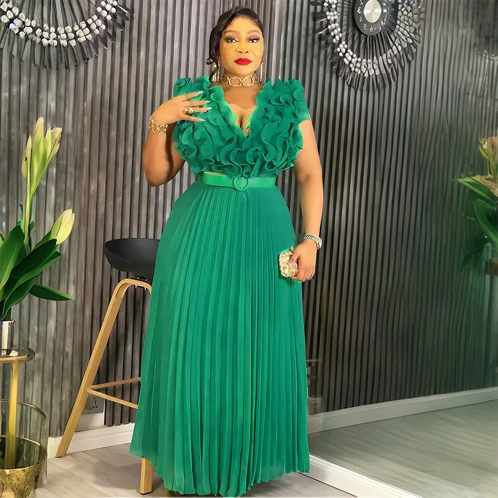 

Africa Clothing Luxury Sequin Evening Dresses for Women 2025 Dashiki Ankara Plus Size Turkey Muslim Wedding Party Long Dress