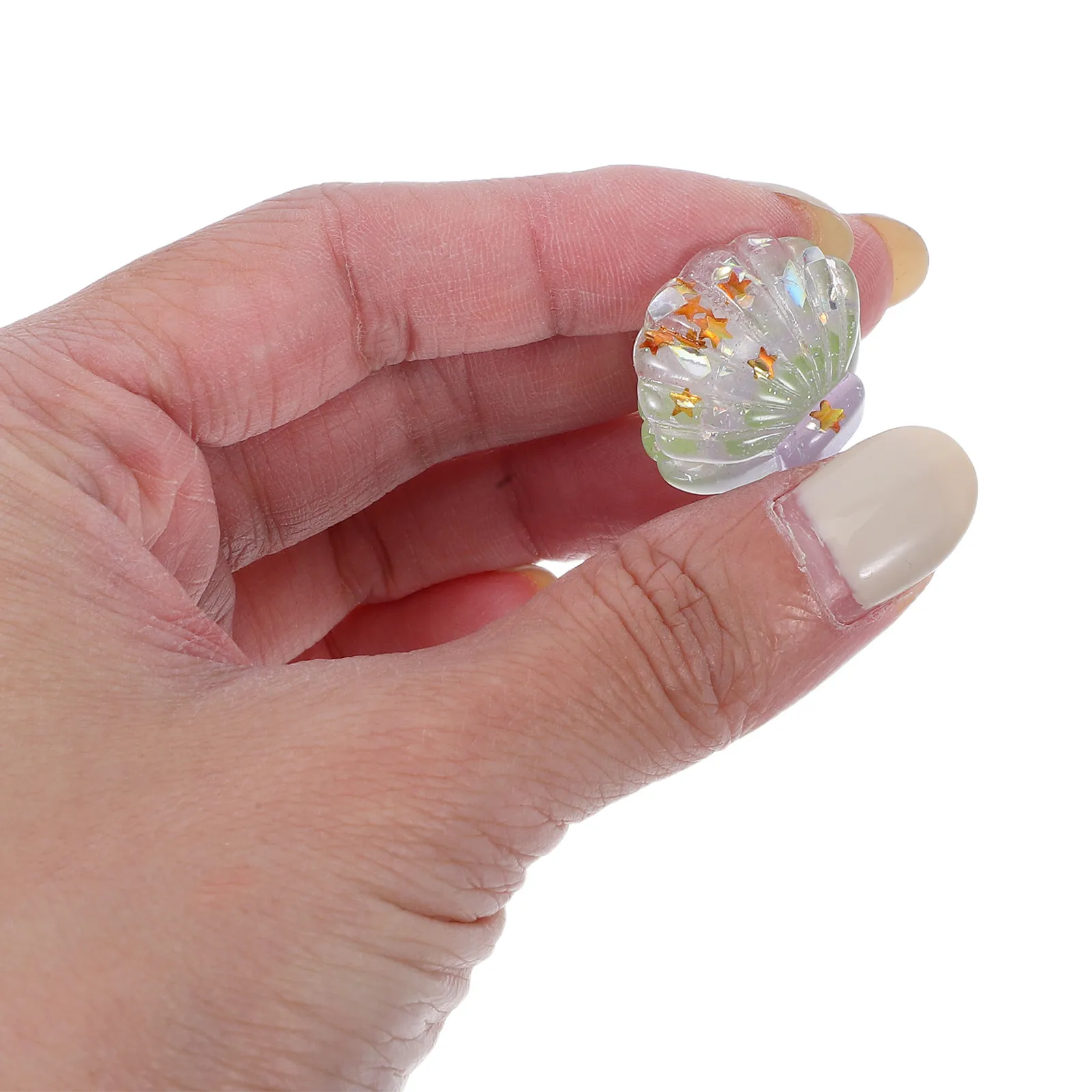 

16 светящихся в темноте подвесок в виде жемчужных ракушек из смолы для декора сада, рабочего стола, свадебных вечеринок