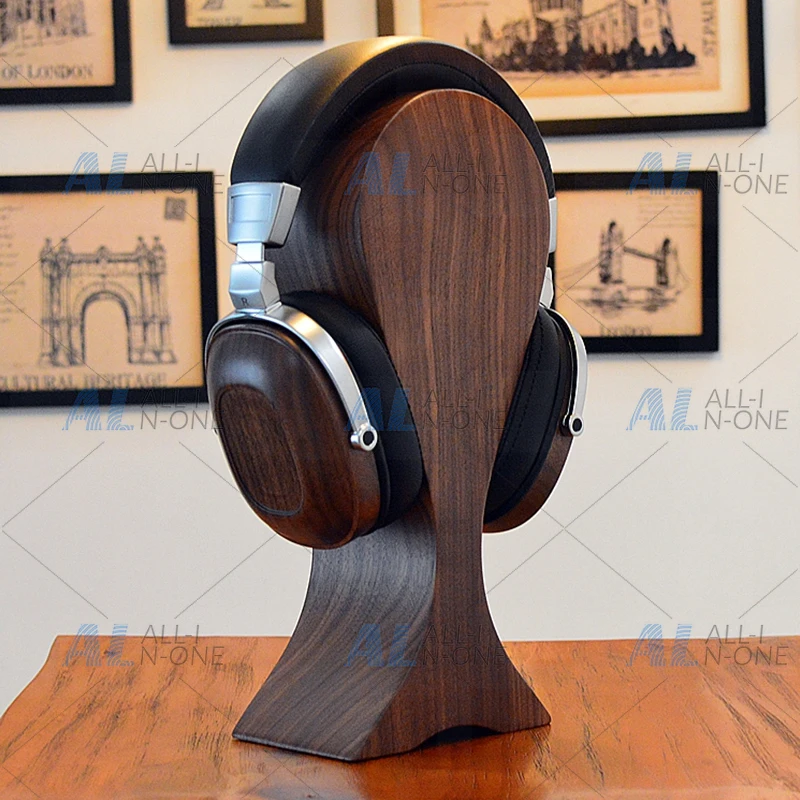 Black Walnut Wood Headphone Stand Pure Soild Wood Custom Creative Headphone Storage Stand Fish Shape Design Wooden Display Stand