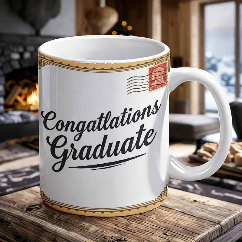 

Funny congratulatory letter ceramic mug, coffee mug, milk cup, office tea cup, drinking cup, gift for friends, fade-resistant