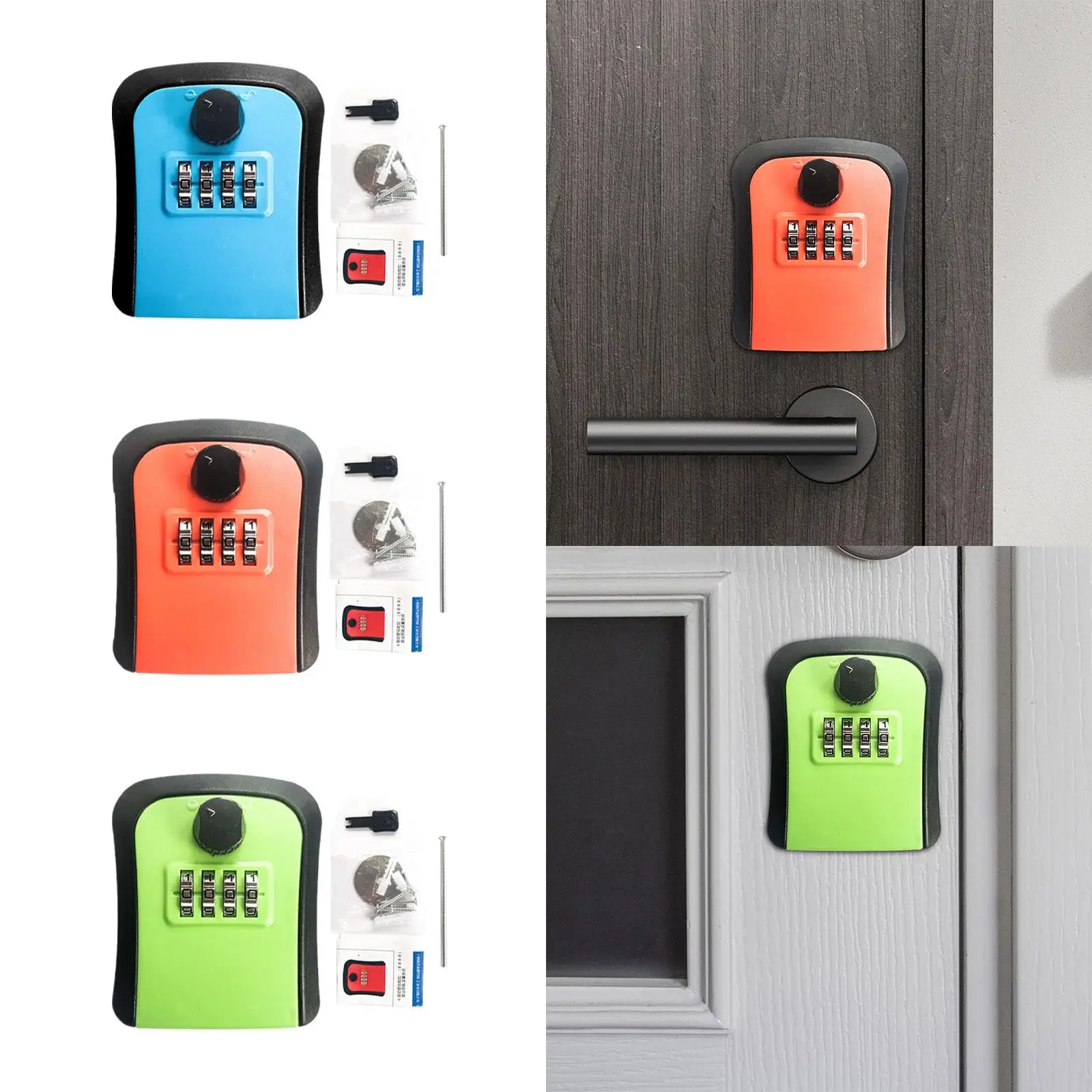 Keys Lock Box Wall Mount Knob Switch Password Lock Box Key Storage Box for Home House Keys Outdoor Garage New House Decoration