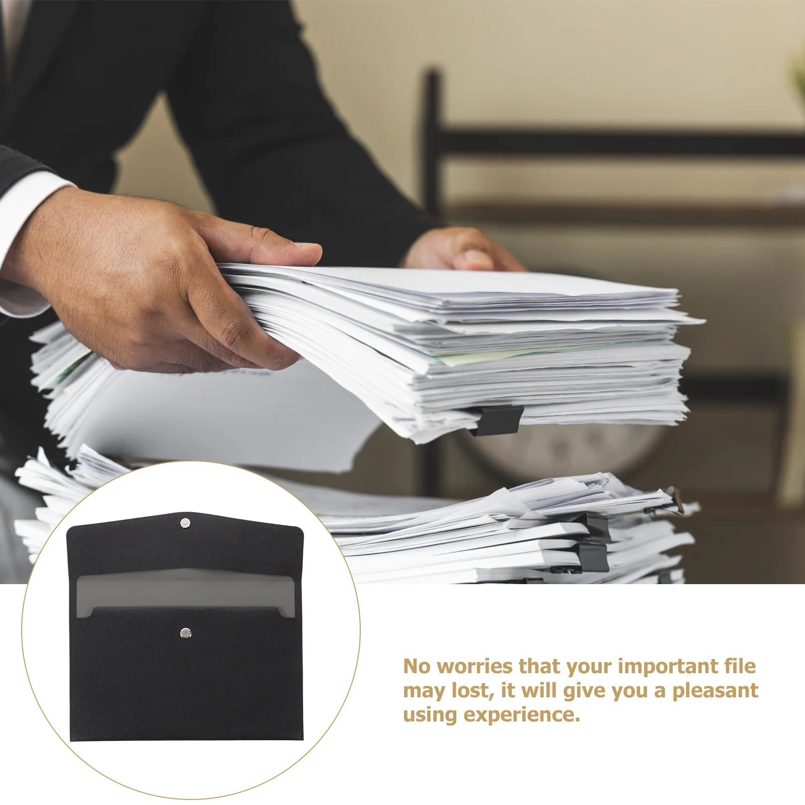 

A4 File Folder Lightweight Document Holder Portable File Organizer Receipt Contract Storage Bag Office Document Holder