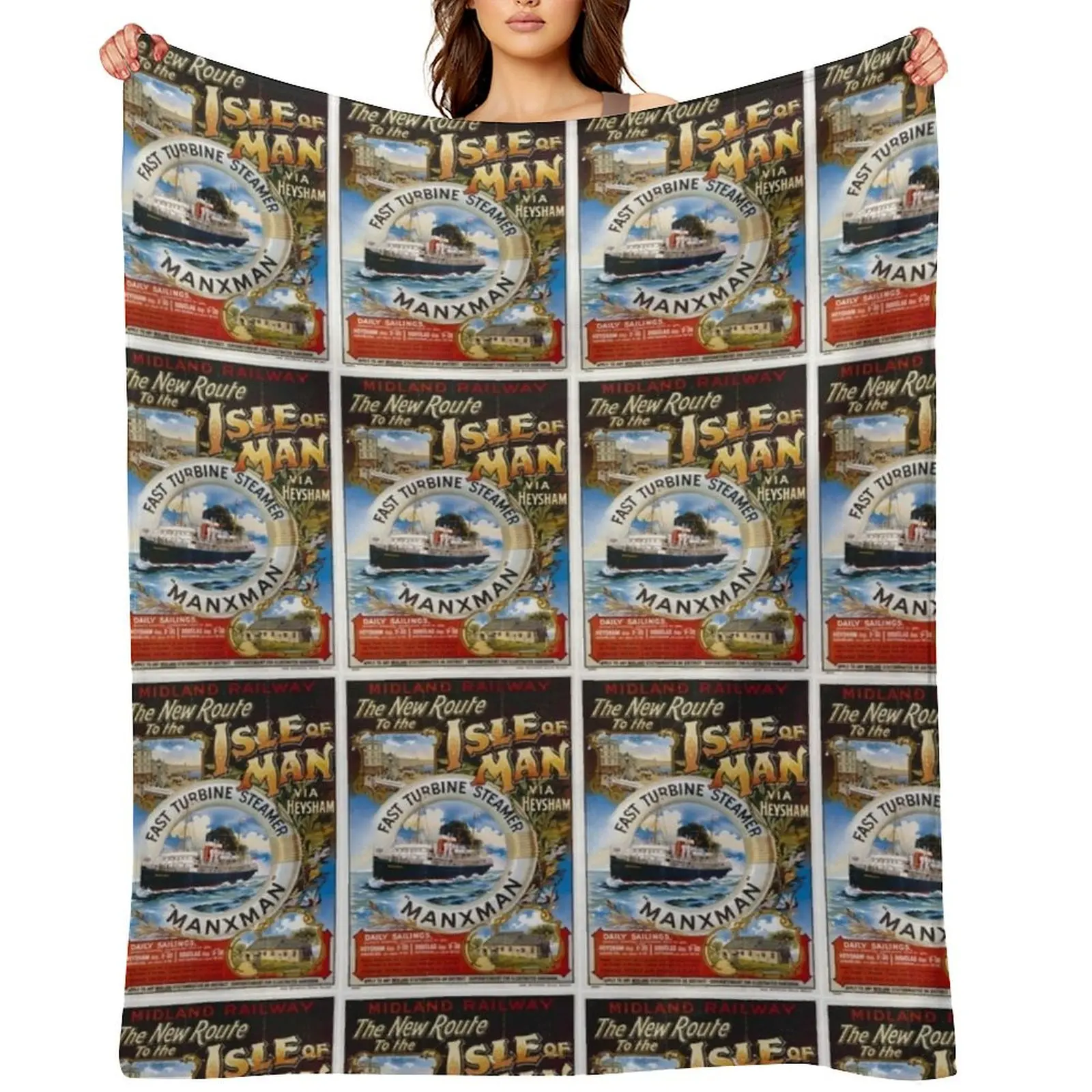 Isle of Man Throw Blanket Soft Beds Weighted sofa bed Stuffeds Furrys Tourist Blankets