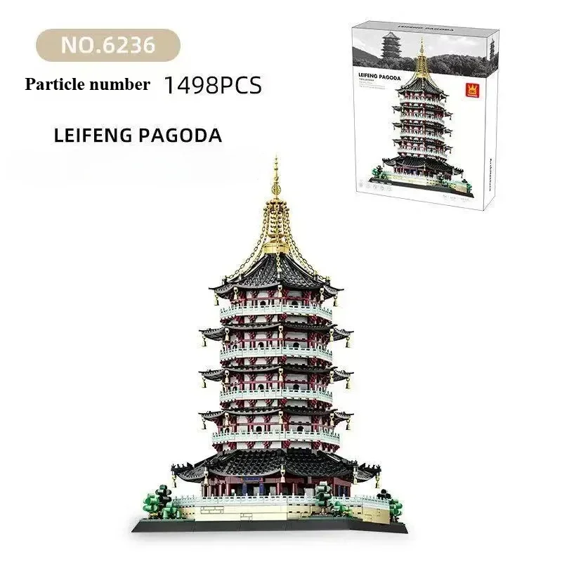 Kreative Bausteine Spielzeug China Historische Antike Architektur Leifeng Turm Pagode Bau Modell Ziegel Spielzeug Sammlung