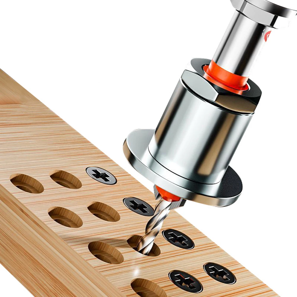 8mm Shank Adjustable Countersink Woodworking Router Core Limiter Alloy Drill Bits Wood Drilling Milling Cutter Screw