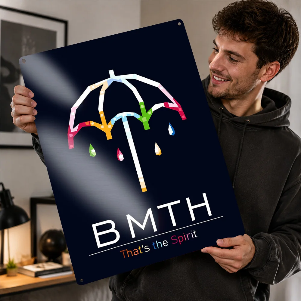 Bring Me The Horizon Poster Modern Wall Art Customized Retro Metal Tin Sign for Living Room Bedroom Office Unique Gift Display