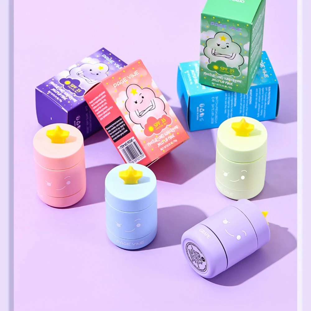 Leuke Star Smile Lippenbalsem Twist Up Fruitsmaak Voedend Glans Overnachtsmasker voor droge lippen Verzorging Dagelijks gebruik Veganistische formule Make-up