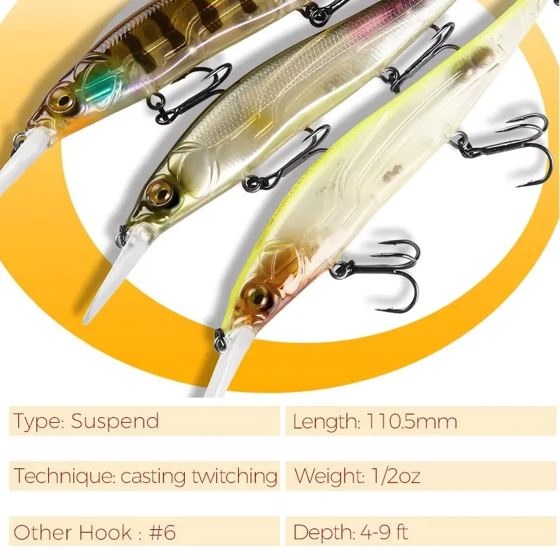 Bearking Professional Wobbler 110mm 14g Dive 1.8m SP Fishing Lures Artificial Bait Predator Tackle Jerkbaits For Pike And Bass view 4