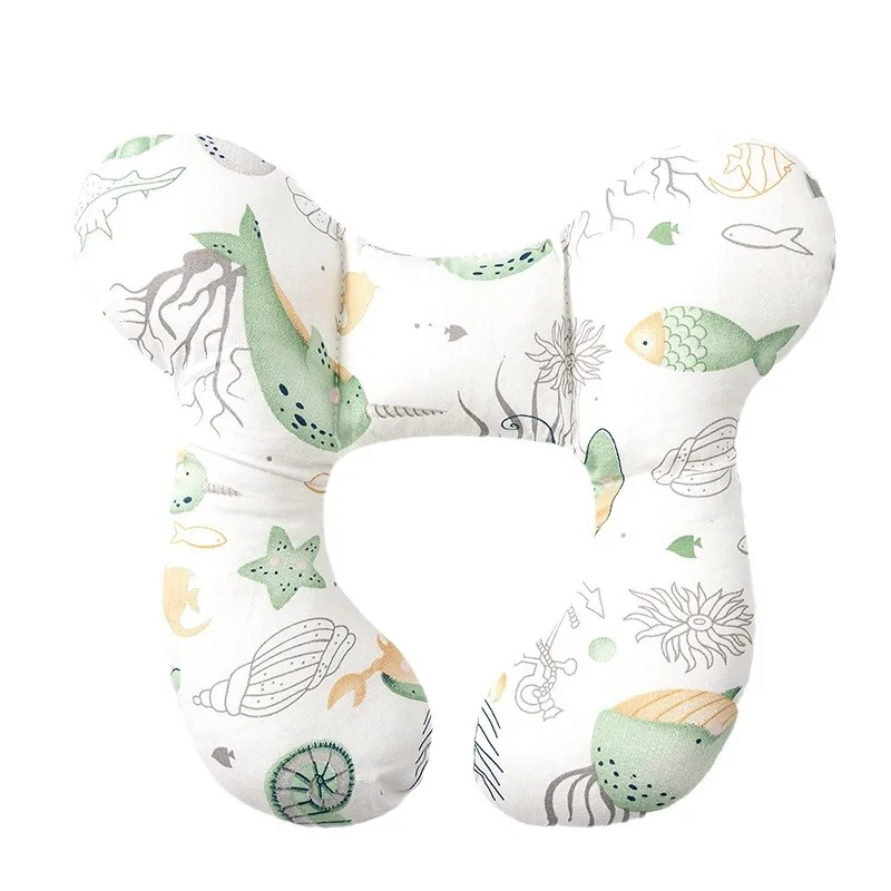 New Cartoon Pattern Children's U-shaped Pillow for Outdoor Travel Neck Protection Pillow for Strollers Baby Head Shaped Pillow