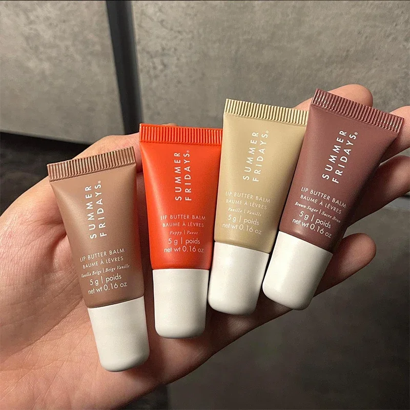 5g 4pcs Summer Fridays Mini Lip Butter Balm Set Moisturizing  vanilla beige Brown Sugar top quality Makeup Fast Ship Gift Kit