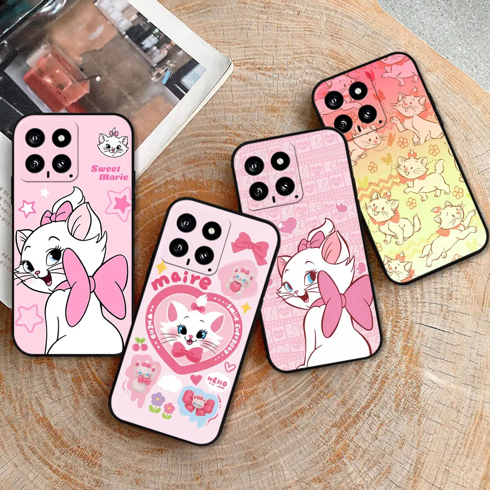 Disney Cute Marie Cat Phone Case For Xiaomi POCO F5 F4 F3 F2 F1 X5 X4 X3 X2 M5 M4 M3 M2 GT PRO NFC 4G 5G Shockproof Cover Cqoues