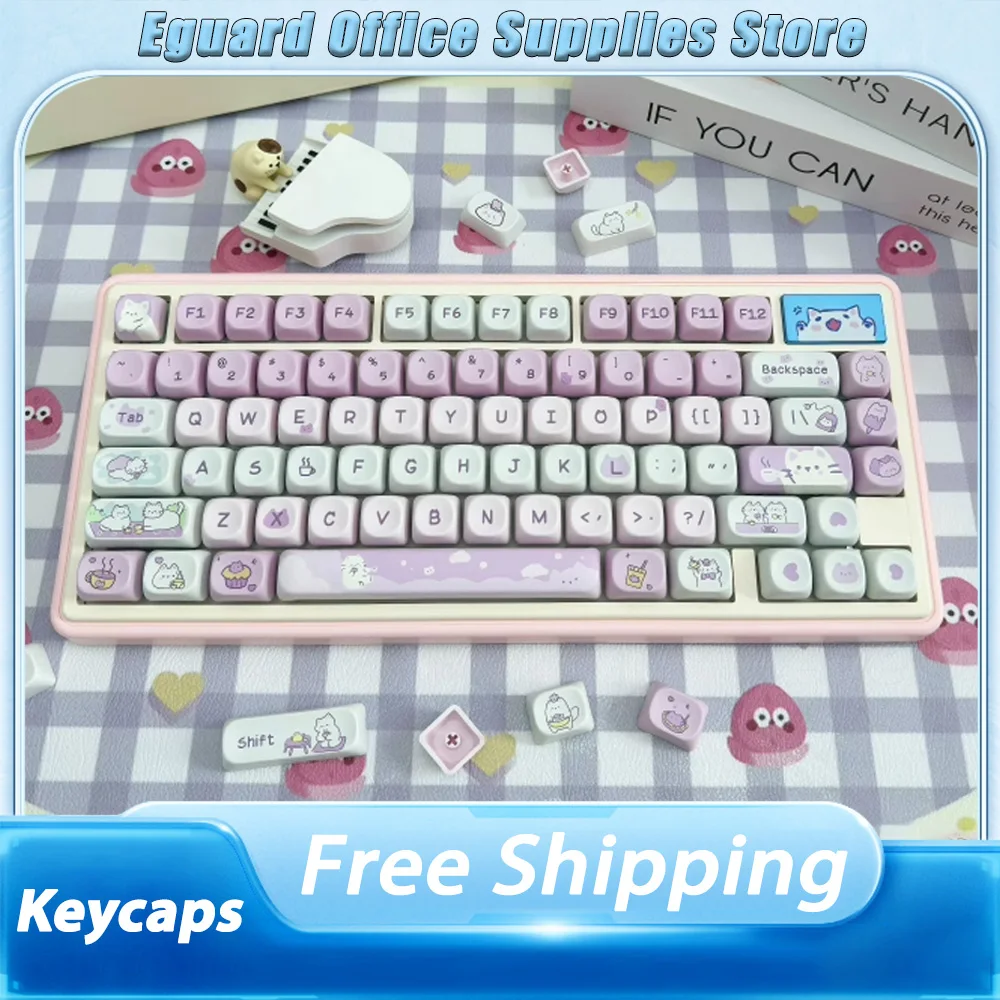 

MOA Keycaps 95pcs PBT Thermal Sublimation Suitable for Cross Switch Cute MOA Key Cap for Mechanical Keyboard Customize PC Gamer