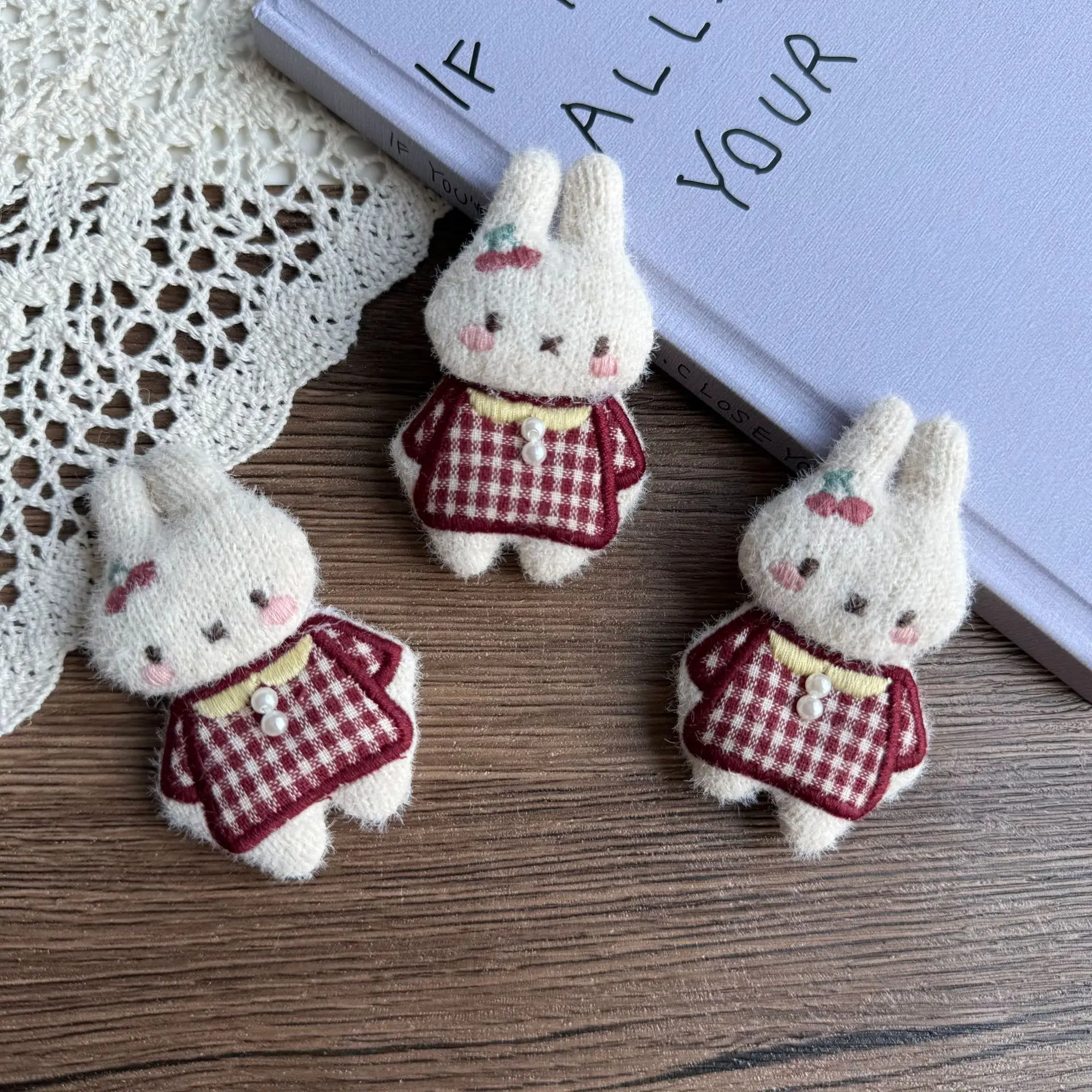 

Cute Dressed Up Rabbit Cartoon Plush Brooch Pin for Bag Hat Scarf Shoes Socks Children Sewing Embellishment