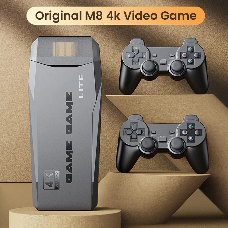 Portable 4K Game Stick TV Video Game Console 2.4G Wireless Controller Family Games With Gamepad Built in 10000 Classic Games