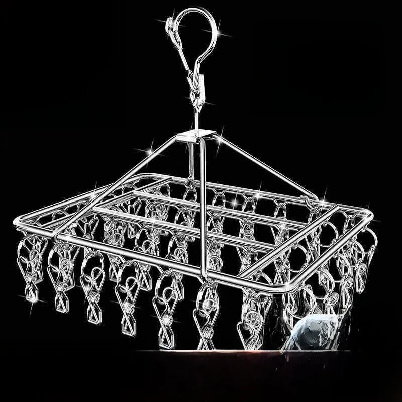 304 Stainless Steel Clothesline Multi-Sock Holder Underwear Drying Rack Hanger Home Use Functional Tool for Clothes And Socks