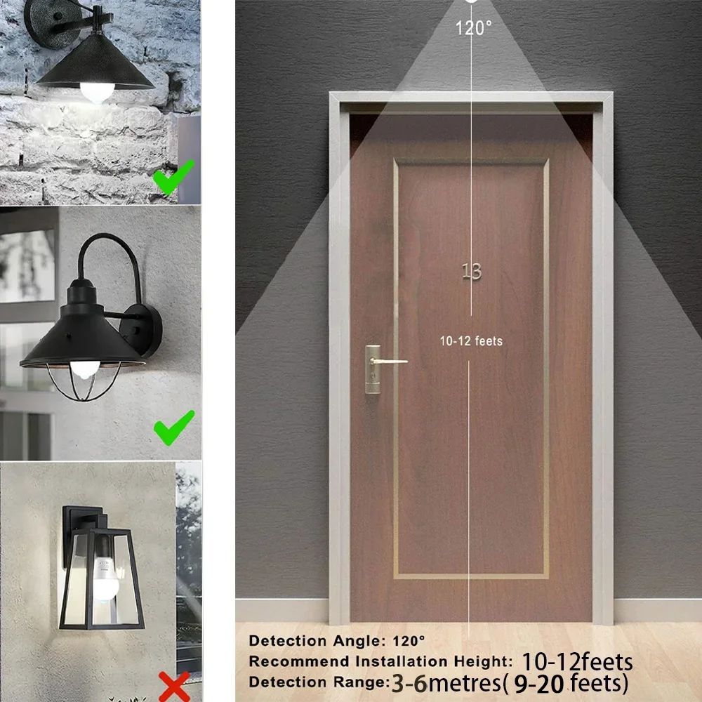 6pcs Radar Motion Sensor Light Bulb 220V 110V E27 LED Lamp Smart Infrared Bulb 6W 9W 12W 15W 18W 20W Working in Night Darkness