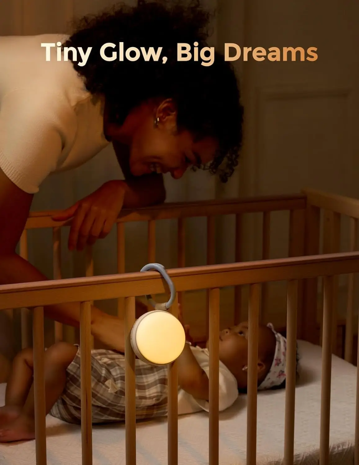 Portable Baby Sound Machine with Night Light, 20 Soothing Sounds, Timer, USB-C Power, Stroller Clip