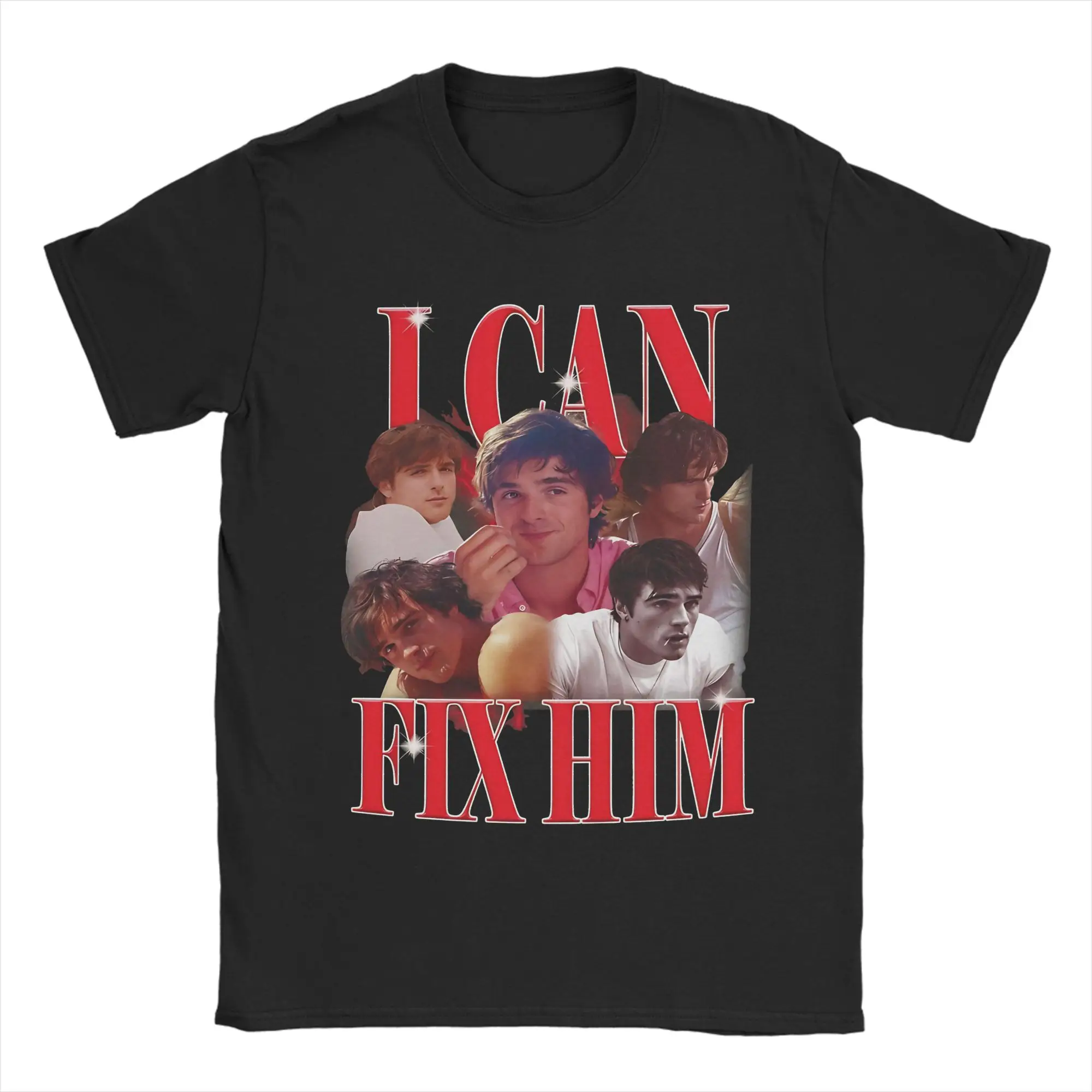 Jacob Elordi I Can Fix Him  T Shirt Summer  Cotton T Shirts For Men Pattern Tee Shirt Short Sleeve Y2K Funny Top Tees