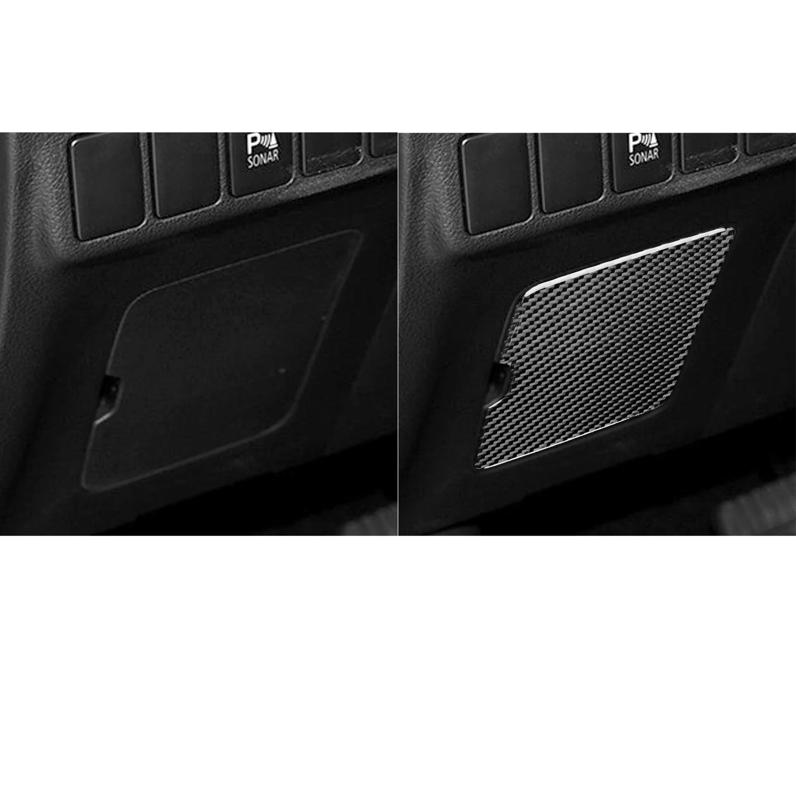 For Mitsubishi Outlander 2014-2016 Carbon Fiber Main driver storage box Panel Cover Car Interior Accessories Decorative Stickers