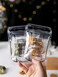 LBSISI Life 10pcs Bottle Transparent Candy Cookie Zip Lock Nougat Crisp Bags Seal Snowflake Chocolate Hold Pack Plastic Bag