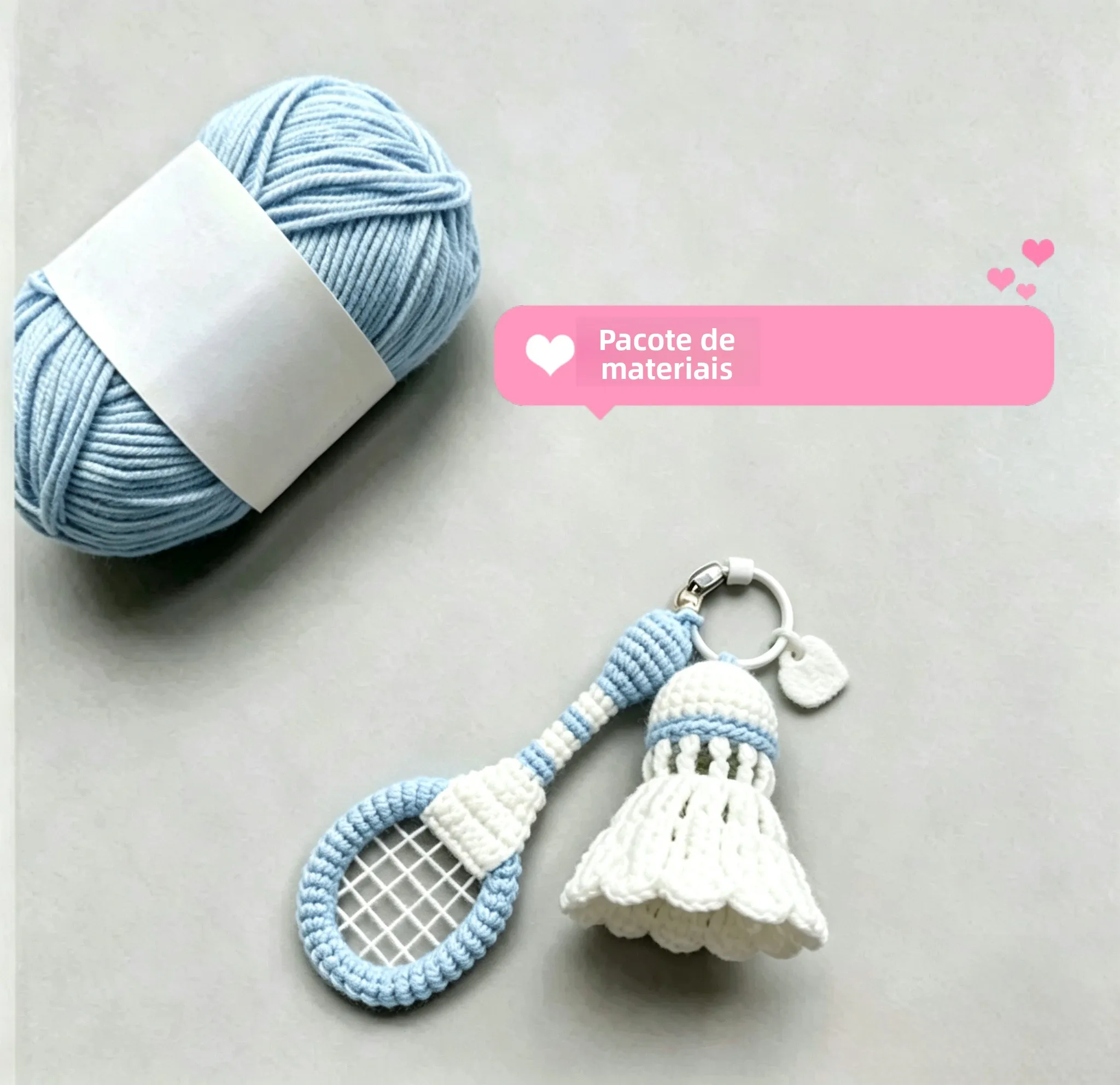 kit-de-material-diy-para-croche-de-peteca-de-badminton-artesanal-presente-criativo-para-amigos-namoradas-casais-pingente