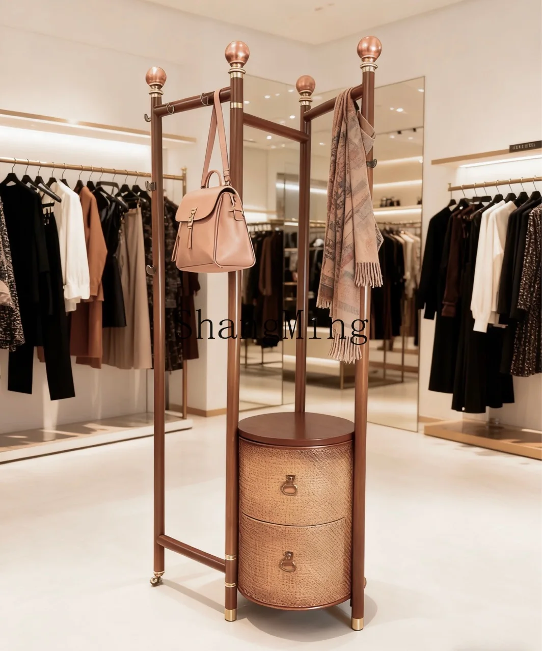 

CL light luxury high-end multi-functional cloakroom clothing store rattan art furniture