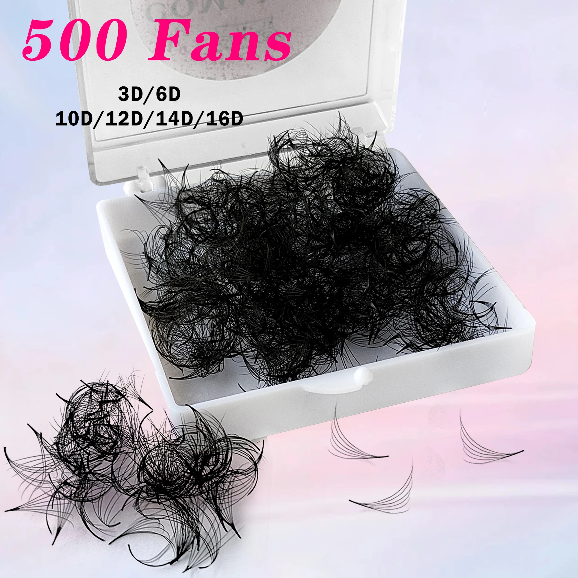 CoMango Handmade 500 Premade Lash Fans Bouquet Eyelashes Pointy Base Mid Stem Volume Fans Promade Loose Fans Eyelash Extensions