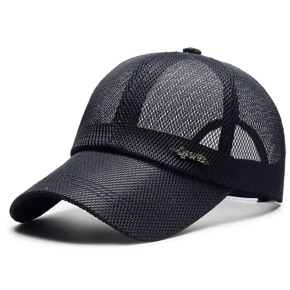 Trucker Cap Quick-dry Letter Mesh Baseball Cap Adjustable Lightweight Snapback Hat Breathable Translucent Sports Mesh Caps Youth