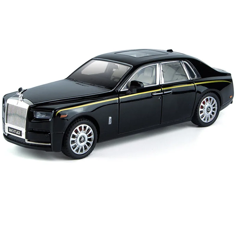 1/18 Rolls Royce Phantom Alloy Car Model Diecast & Toy Vehicles Metal Car Model Collection Simulation Sound and Light Kids Gifts