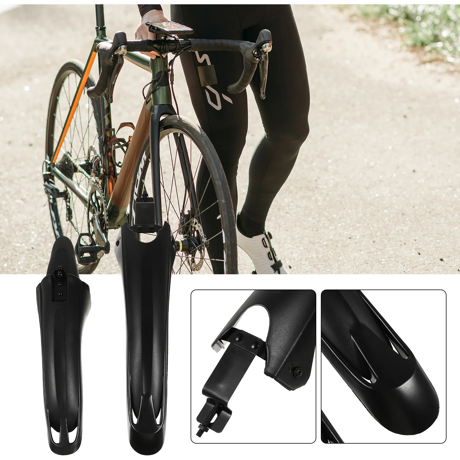 

2pcs Bicycle Mudguard Front Bike Dirt Guard For Mountain Road Bike Deep Groove Mud Rain Protection Compatible With Front Fork