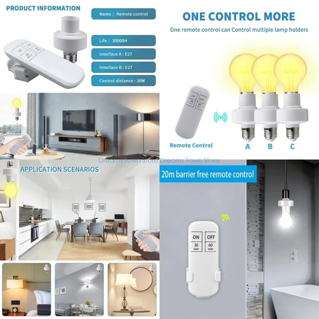 HX6A Intelligent E27 Light Socket with Wireless Timer Function & Safety Mechanism