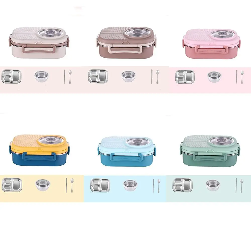 304 Stainless Steel Thermal Lunch Box Sealed Microwaveable Fresh-keeping Box Rectangular Leak-proof Food Container Refrigerator