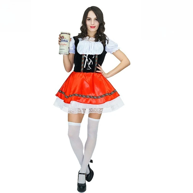 

Взрослый женский немецкий костюм для фестиваля пива, Мюнч, Октоберфест, женский ролевой сценический костюм