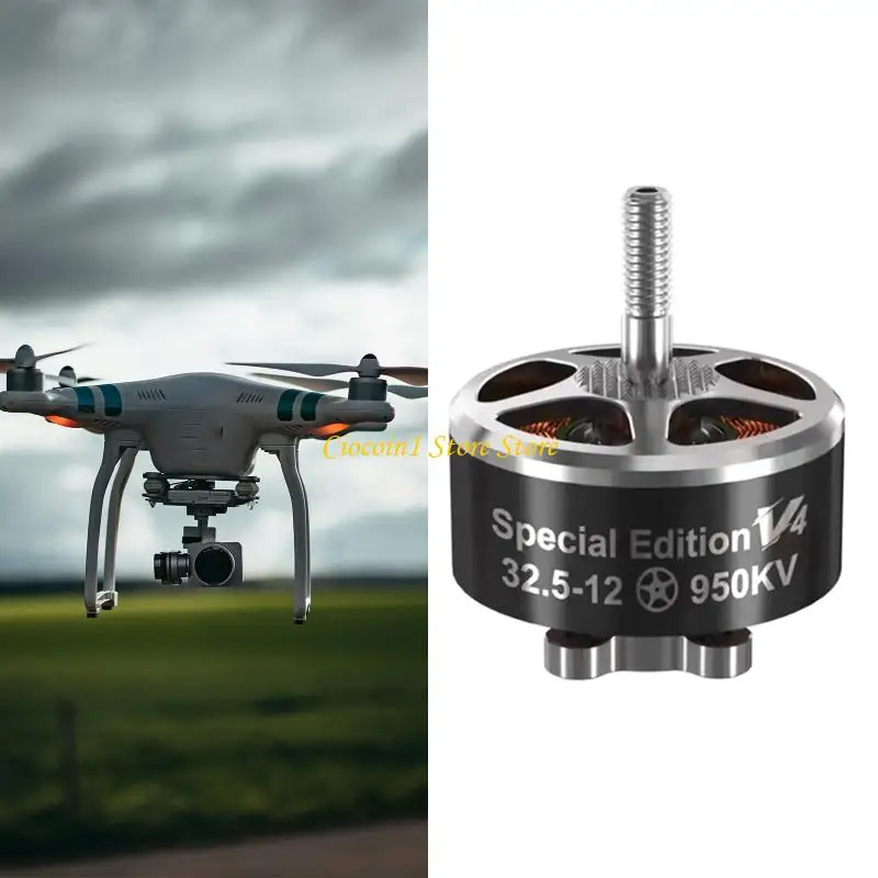 A3PC Responsive Throttle Motor 950KV for FPV Racing Builds, Brushless Power Component for Acceleration, Climbing, Maneuvering