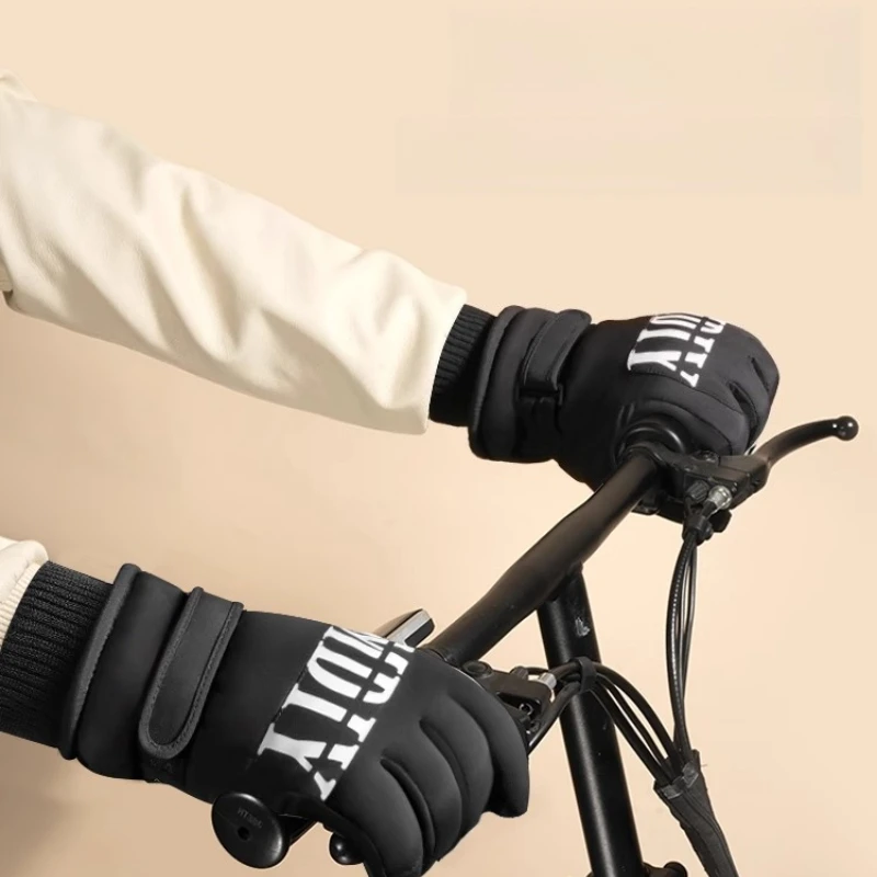 

Waterproof Warm Winter Gloves Cycling Cold Protection Fleece Lined Biker Gloves Thicken Guanti Lavoro Windproof Motorcycle